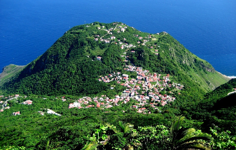 Stadt Windwardside auf der Insel Saba