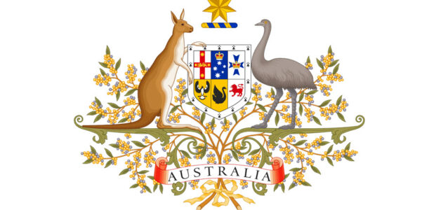 Zum Land der Kängurus und Emu auf dem Wappen