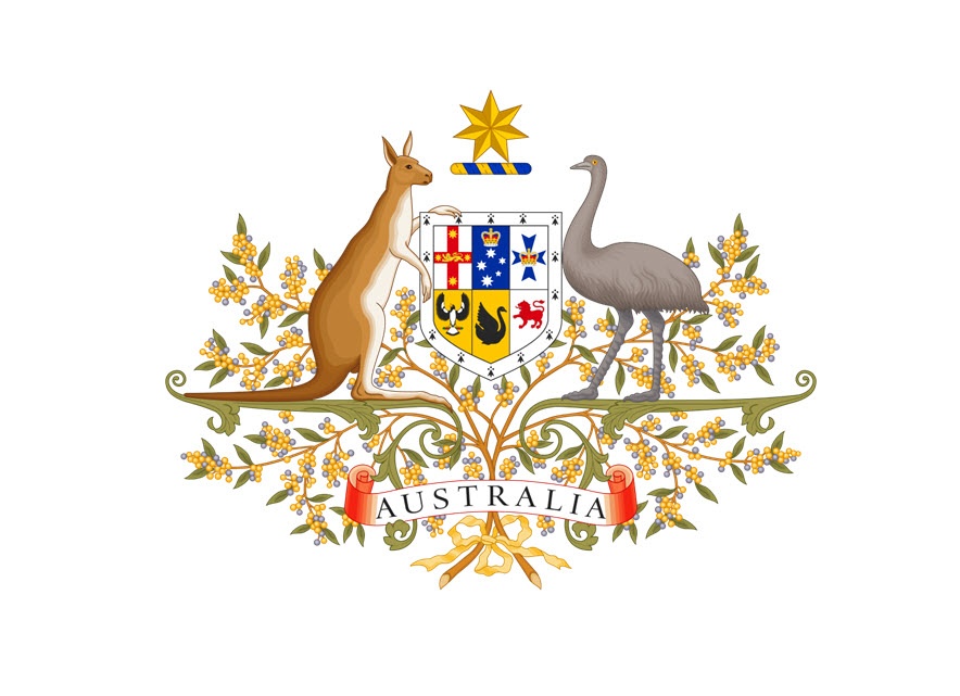 Zum Land der Kängurus und Emu auf dem Wappen